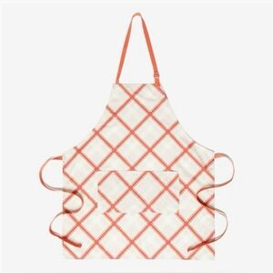 SEWING DOWN SOUTH Cooking Apron, Perfectly Plaid Orange Checkered Kitchen Apron